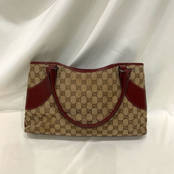 enjoyingthehunt - For fix payment - Gucci Brown Red GG Canvas Tote Sku#84019 - Picture 3 of 12